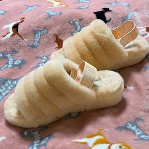 UGG cream fluff yeah slides
